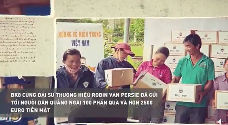  BK8 và Robin Van Persie đồng  hành với bà con Miền Trung